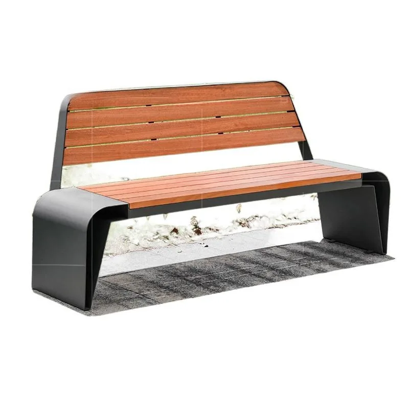 Park Chair Outdoor Leisure Seat, Park Chair Anti-corrosive Wood Outdoor Bench School Park Scenic Stainless Steel Bench