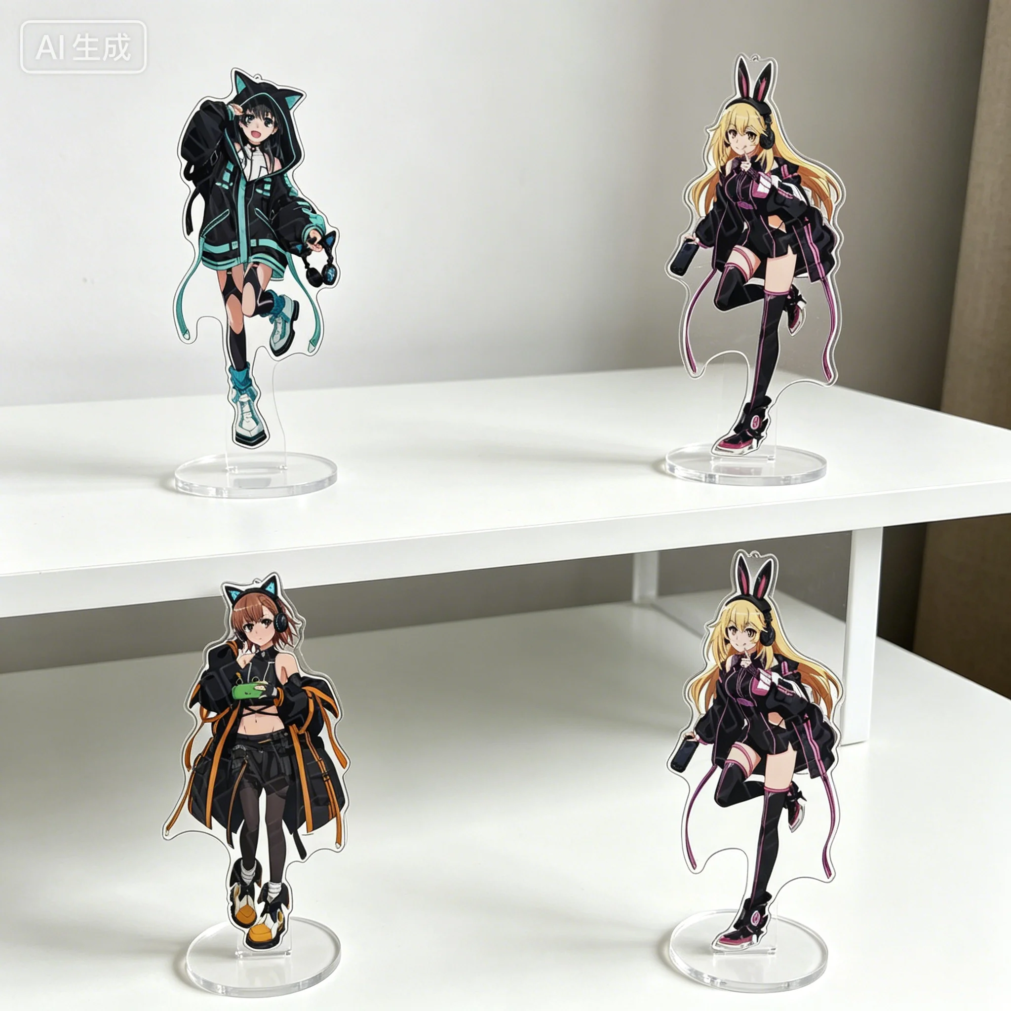 Anime A Certain Scientific Railgun T Gaming ver Mikoto Misaka Ruiko Saten Acrylic Stand Model Plate Keychains Desk Decor