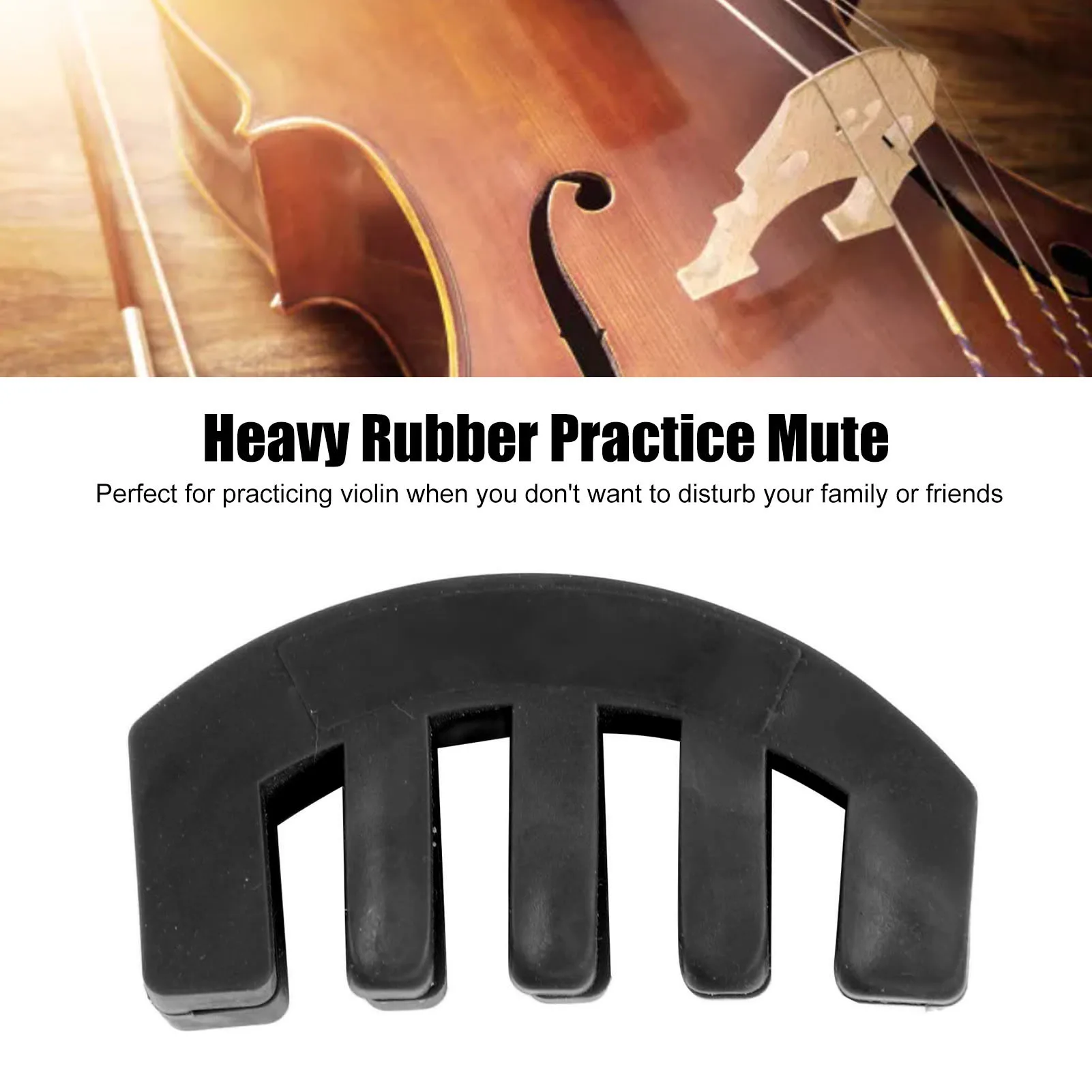 Violin Practice Mute Volume Reduction Rubber Violin Practice Mute For Beginner Music Lovers Black