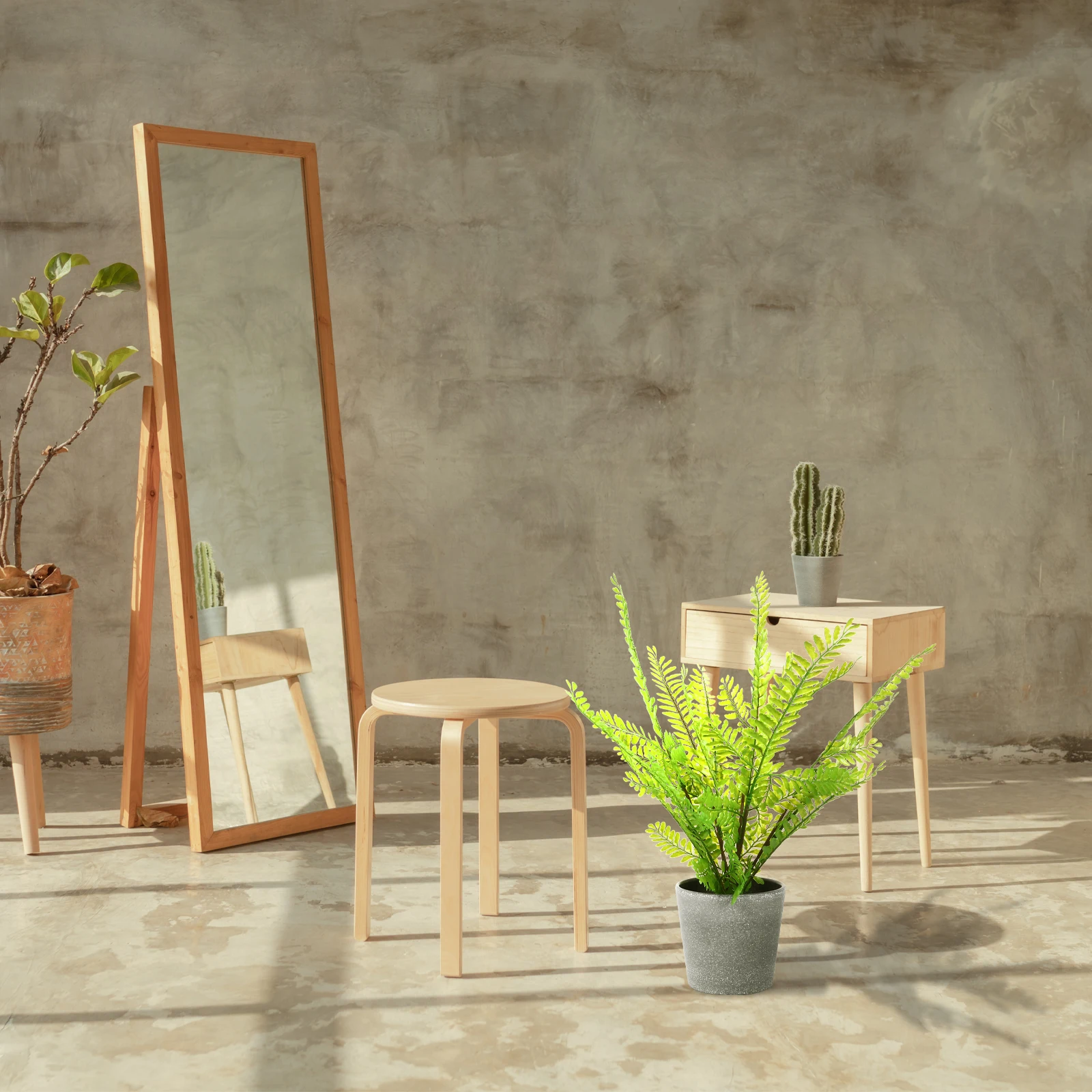 

1Pcs Artificial Fern Plant Mini Potted Bonsai Lifelike Leaves Stretch Naturally No Maintenance Worry Desktop Ornament