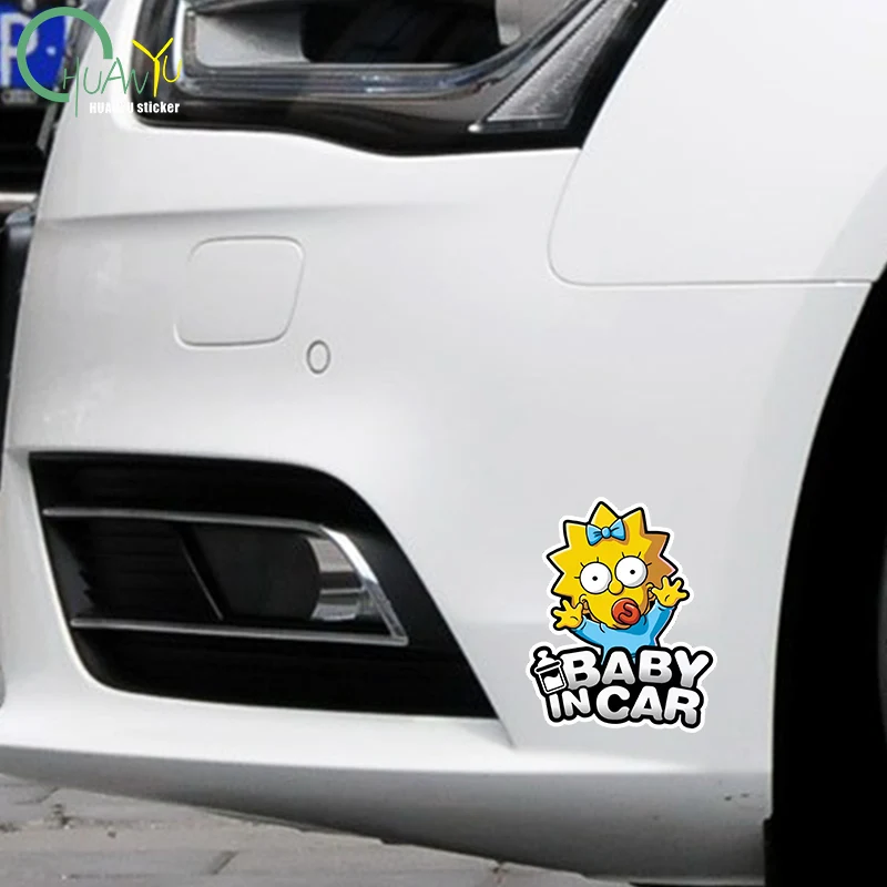 12.1CM*15CM Funny Self-adhesive Decal Baby in Car Sticker Waterproof Auto Decors on Bumper Rear Window