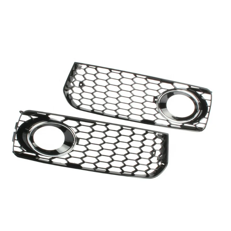 

8T0807681B 8T0807682 Pair Fog Light Grille Cover Honeycomb Mesh Black For A5 S5 Coupe 08-12