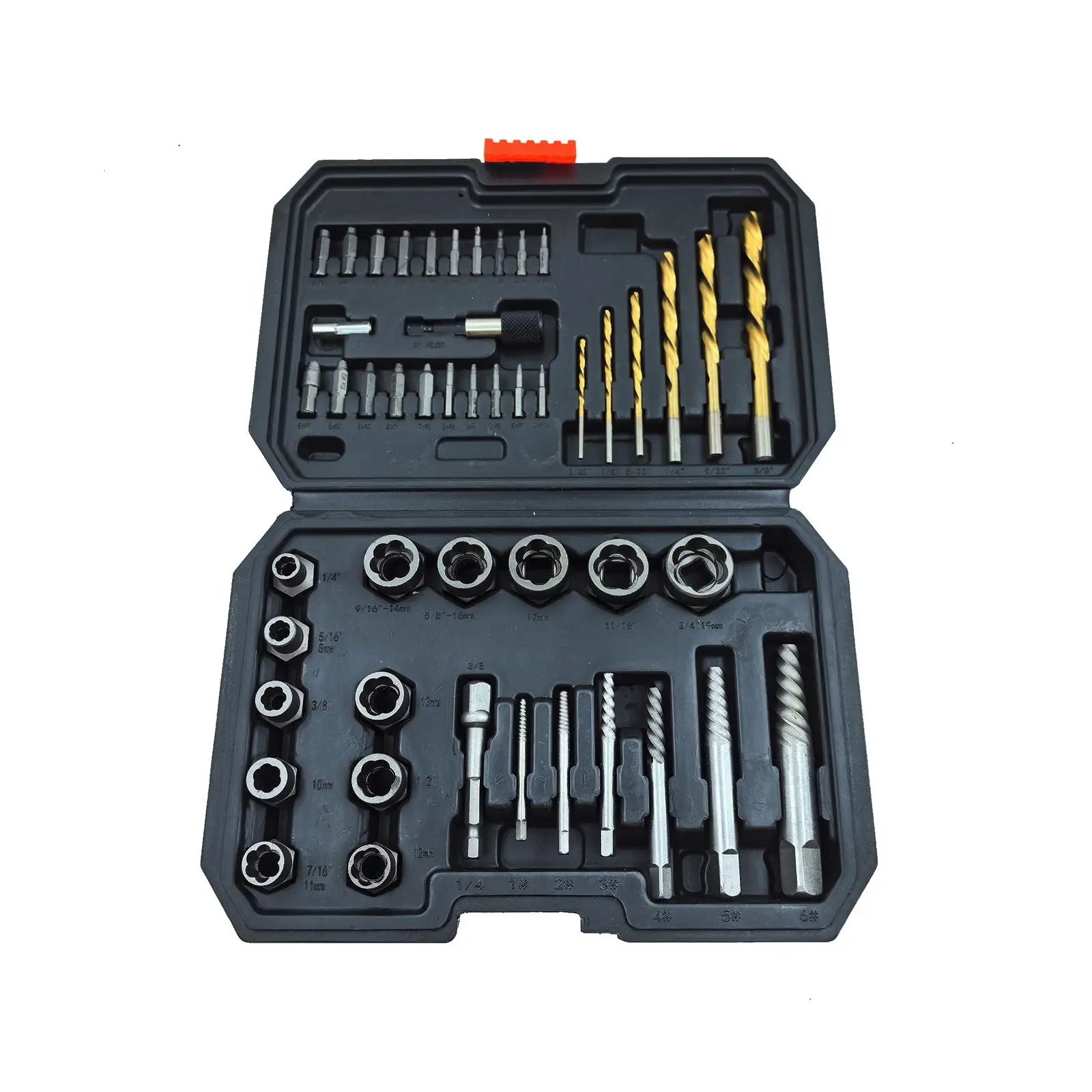 48 Pieces Screw Bolt Extractor Set with Case Practical Automotive Tool Screw Remover Socket Set for Damaged Stripped Repair Auto