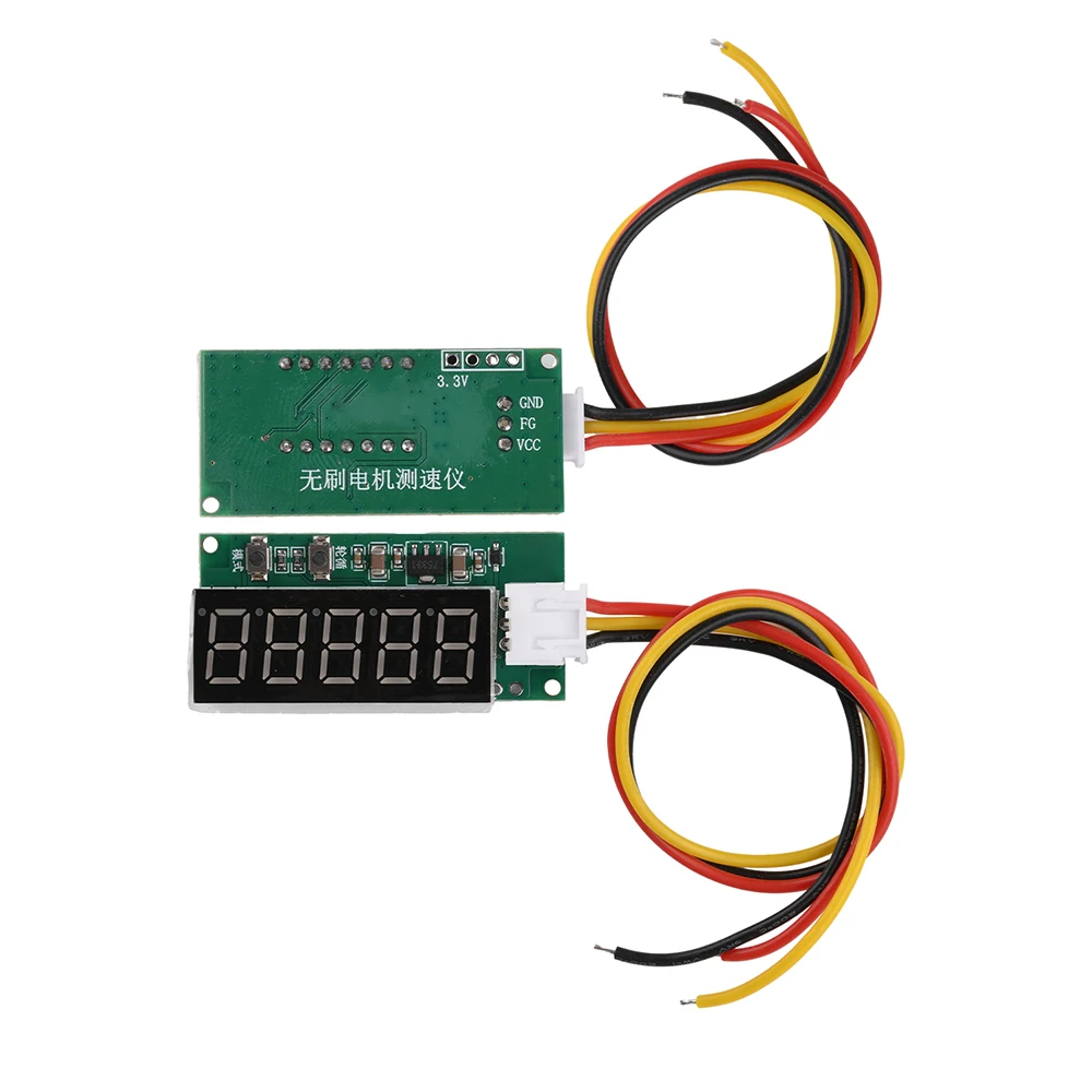 Mini Digital RPM Tachometer DC 5-24V Brushless Motor Speed Frequency Measuring Meter Gauge Button Control with FG Signal Port