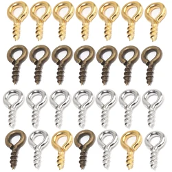 도매 200pcs 작은 작은 미니 눈 핀 Eyepins 후크 Eyelets 나사 스레드 Clasps 후크 DIY 쥬얼리 결과 만들기