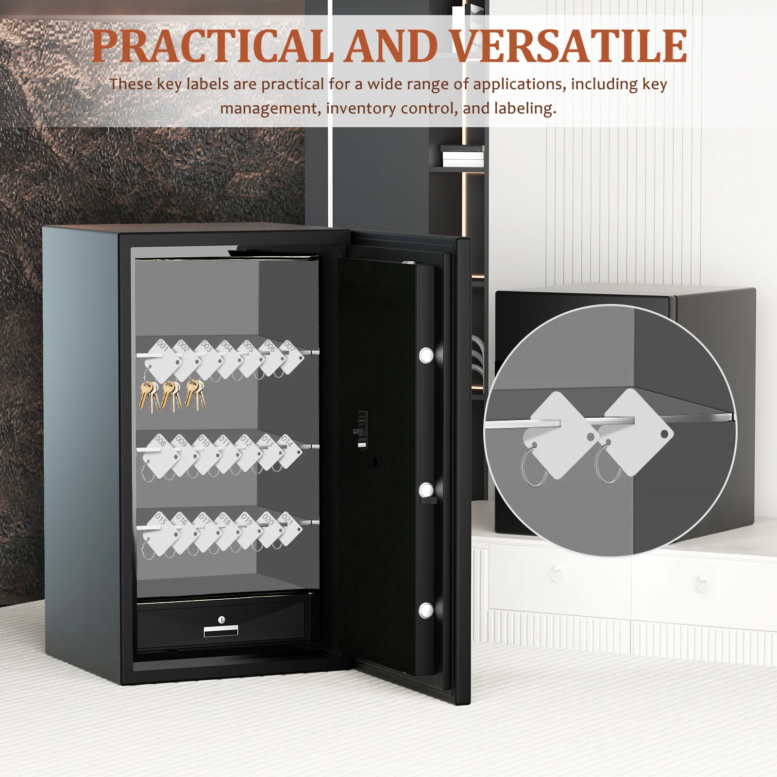 60 قطعة علامات مفاتيح أكريليك فارغة ملصقات تحديد المفاتيح مع حلقات مقسمة لملحقات سلسلة المفاتيح ذاتية الصنع للمنزل والمكتب والمدرسة