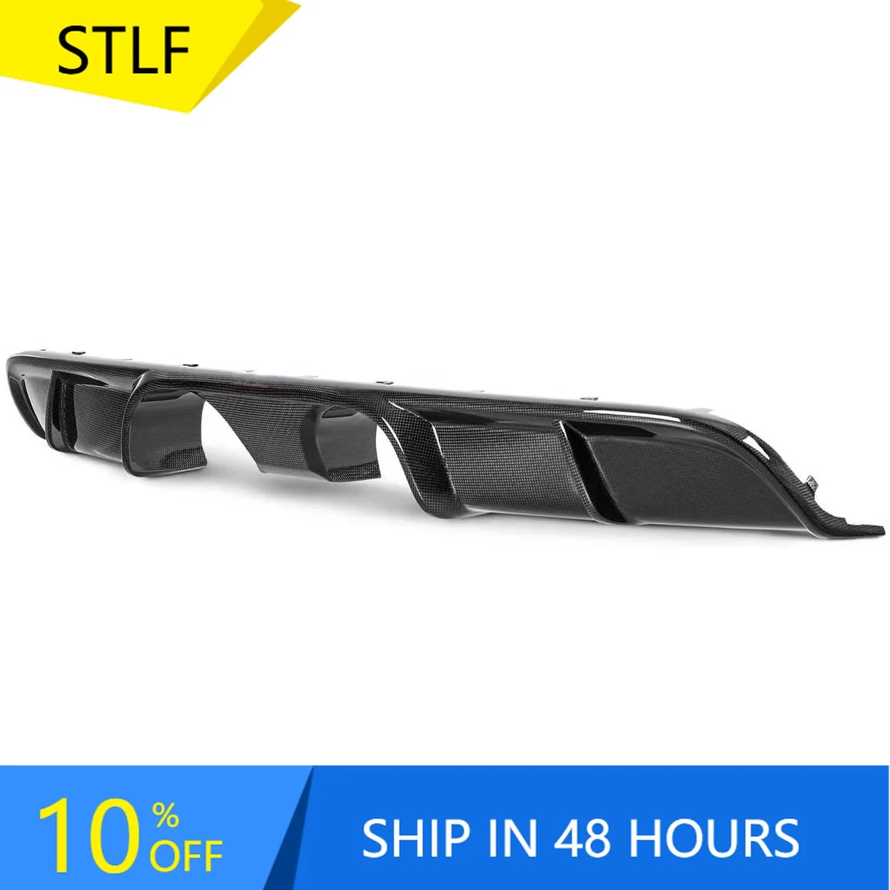 

STLFGenuine Carbon Fiber Rear Bumper Lip Splitter Diffuser Body Kit for 2016+ Porschess 911 991.2 Glossy Black Front