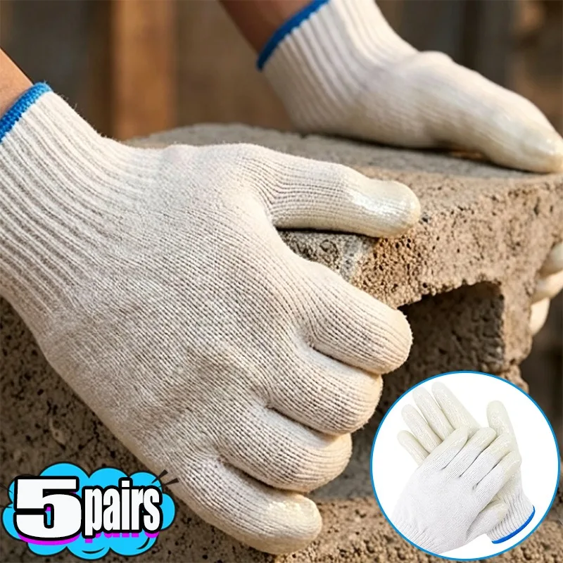 Heavy Duty Rubber Coated Work Gloves Cotton Liner Anti Slip Wear Resistant Palm Grip for Construction Handling Loading Gardening