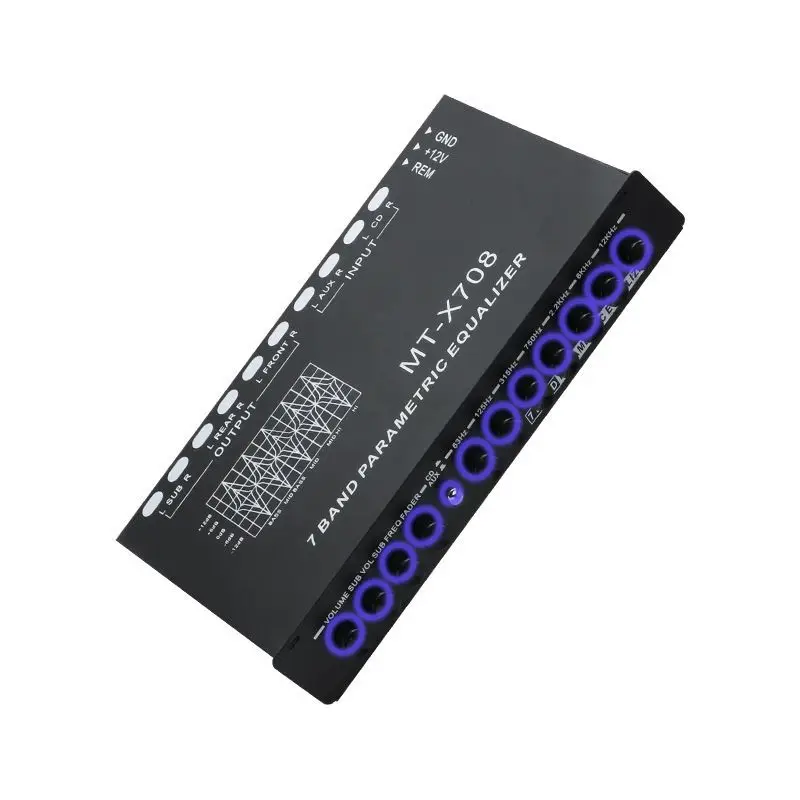 Car Amplifier Audio EQ High and Medium Low Profile Divider Car 7-segment Audio Amplifier with Gain Equalizer