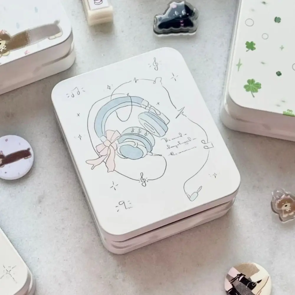 New Cartoon Design Desktop Organizer Box Cute Portable Photocard Storage Box Kawaii Style Multi-functional Stationery Case