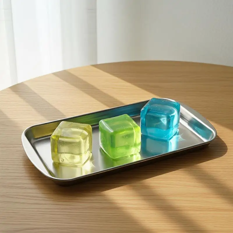 Colorful Ice Cube Squeeze Toys Soft Slow Rebound Stress Relief Toy Glossy Surface For Kids Adults Anxiety Sensory Play