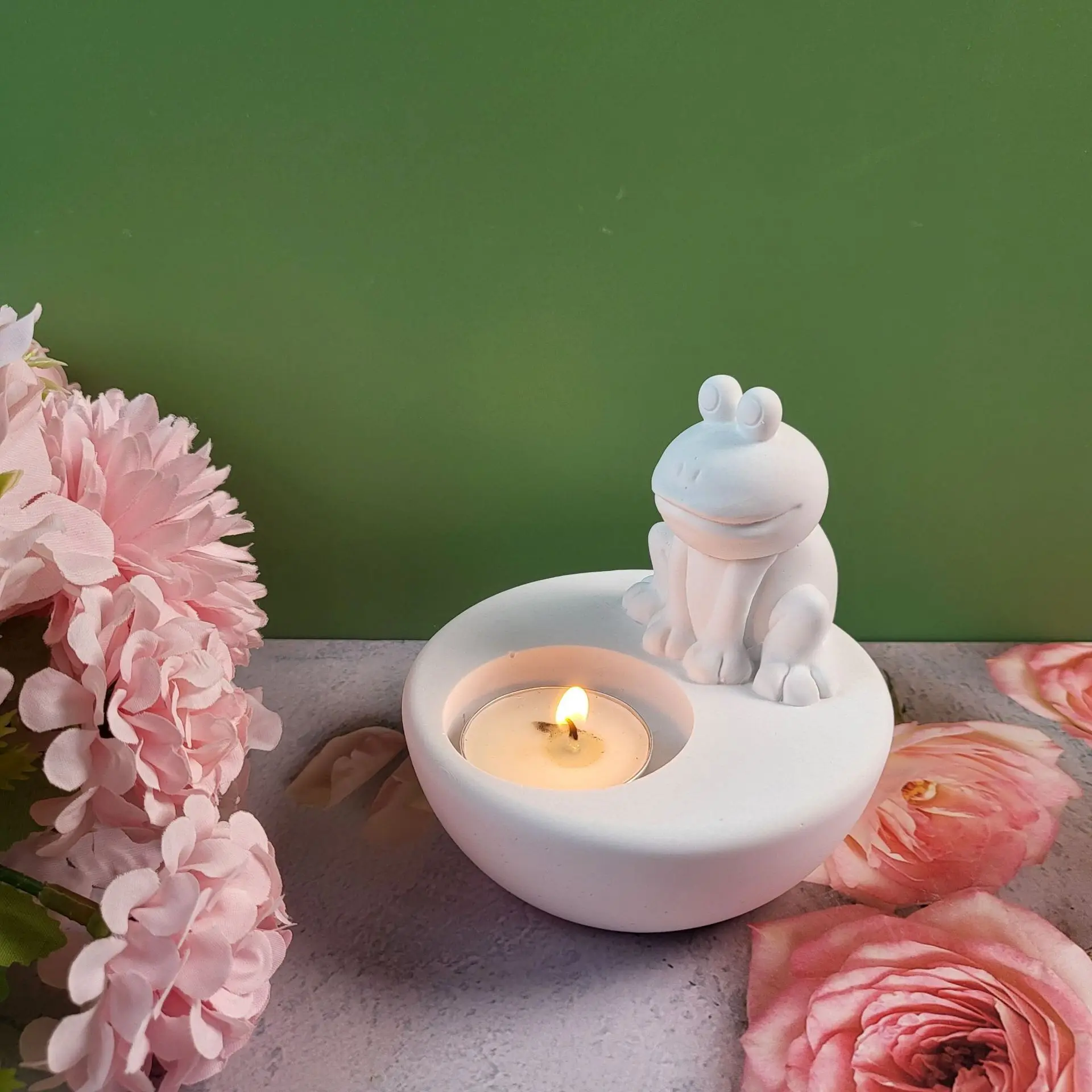 Bowl Frog Cup Shape Candlestick Silicone Mold Home Aromatherapy Candles Decorative Ornaments Candlestick Silicone Molds
