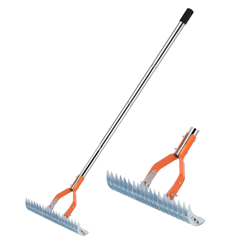 Lawn Thatch Rake, Multifunctional Lawn Grooming Rake, Durable Soil Rake for Courtyards and Gardens, Garden Rake