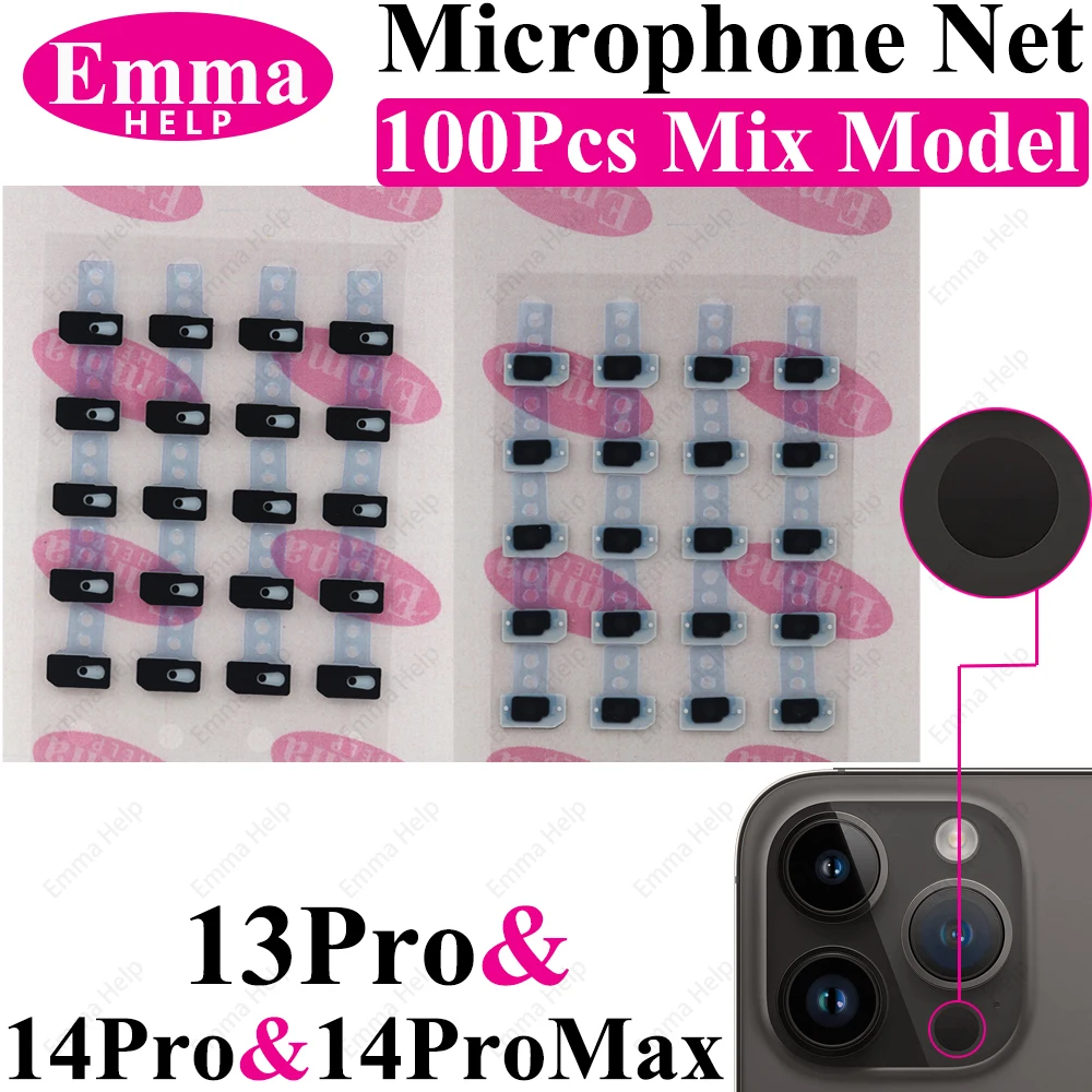 EmmaHelp 100pcs câmera traseira flash rede de metal de malha para iPhone 14 11 Pro Max 12 13 suporte de capa antipoeira danificada