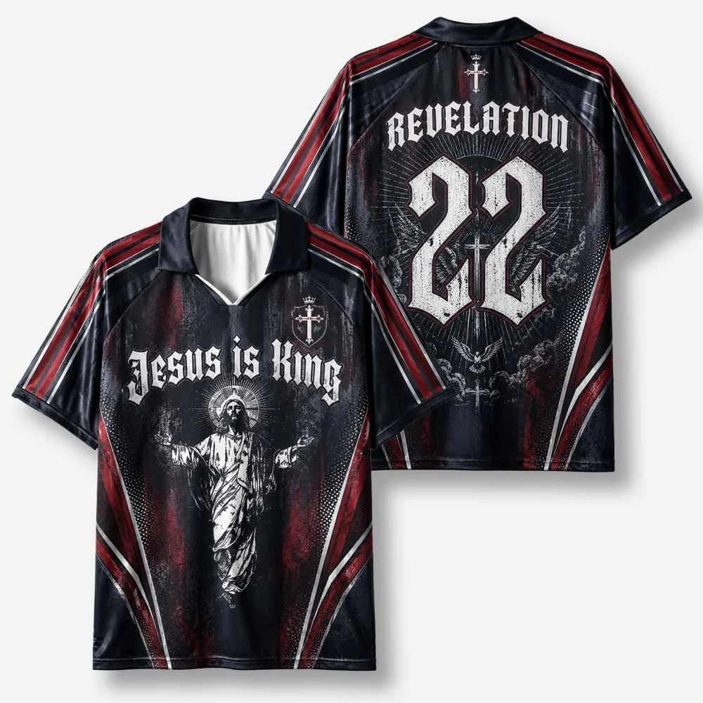 2026 New Lapel Polo Short Sleeved Shirt Retro Christian Cross Religious Pattern Printed T-shirt Fitness Training T-shirt