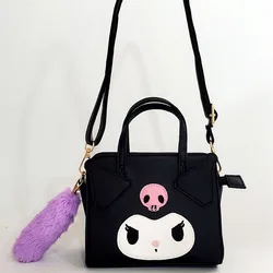 Sanrio Kuromi torba na ramię Hello Kitty PU na długim pasku moda kreskówka tornister prosta torebka torba na prezent urodzinowy torba terenowa