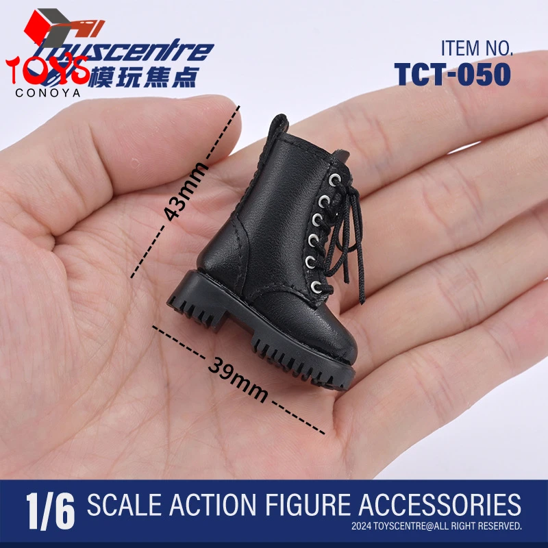 Toyscentre TCT-050 1/6 مقياس الأحذية الجلدية السوداء الأحذية جوفاء نموذج صالح 12 ''أنثى الجندي عمل الشكل دمى الجسم