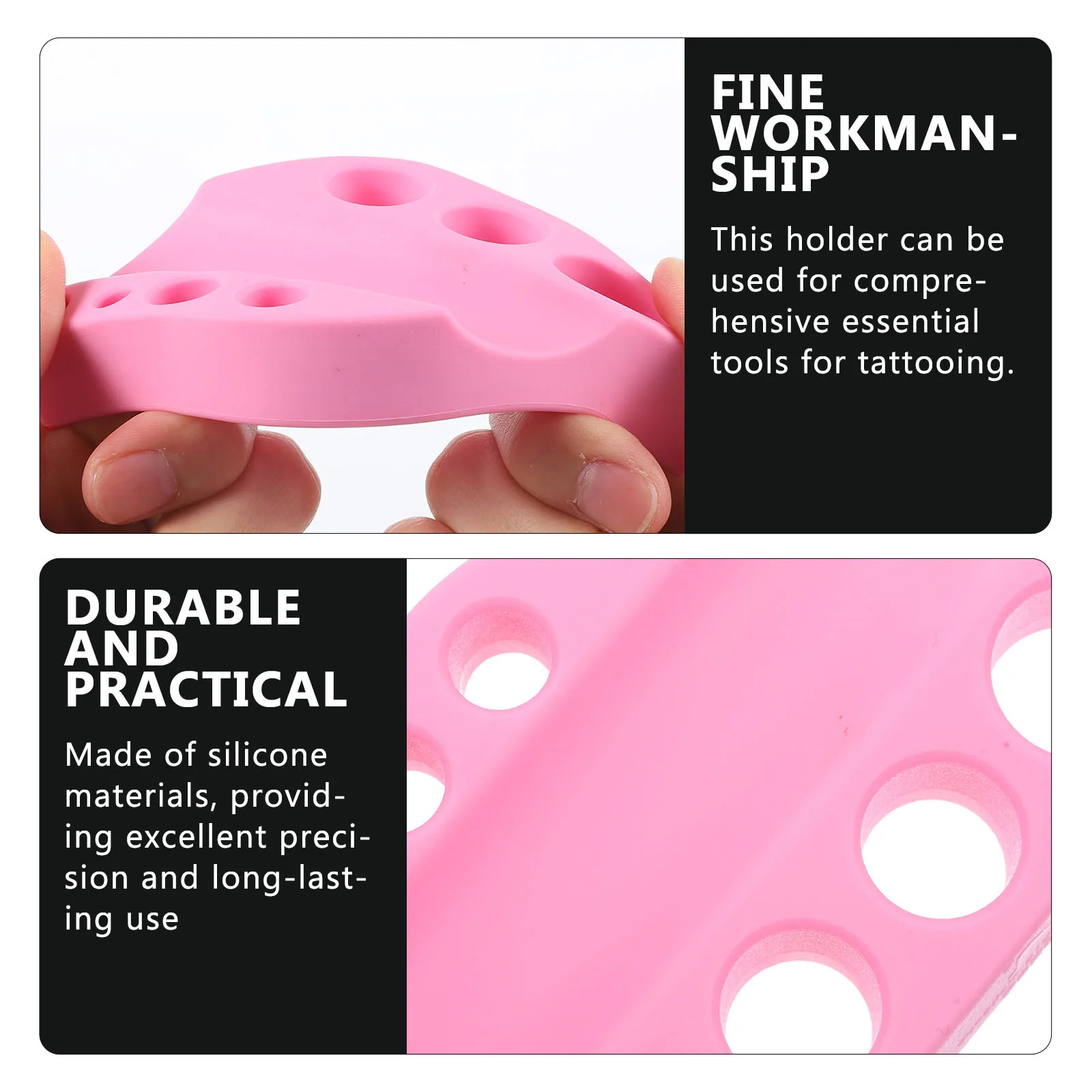 

Tattoo Ink Cup Holder Silicone Pigment Organizer Stand Tray for Pens Caps Cotton Swabs Beauty Salon Home Use Non-Scratch Surface