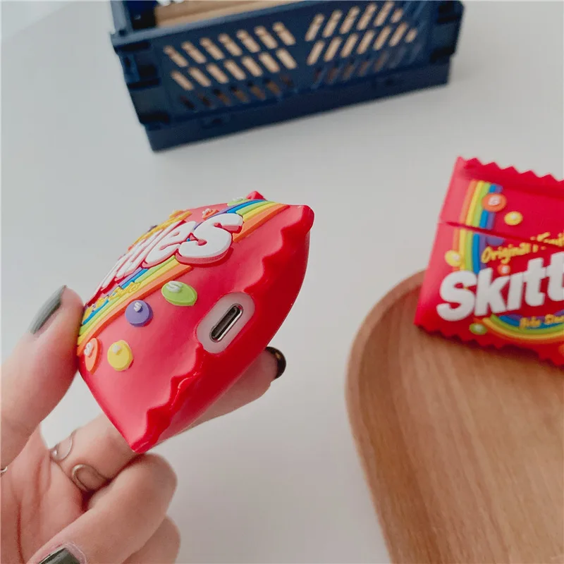 حافظة حلوى بلون قوس قزح من Skittle لعلب Airpods 3rd الجيل 2021 ، غطاء سماعة أذن من السيليكون لأجهزة Airpods Pro Case/أجهزة Airpods 1/2
