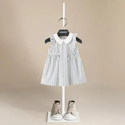 Summer Baby Girls striped  Dresses Fahion Style Flying Sleeves sweet princess Dress 1-6 Years Kids Casual Clothing Outfits