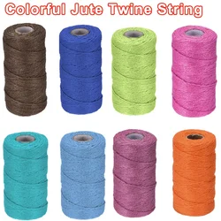 100M/Roll Colorful Jute Twine 2mm Natural Jute String Cord Hemp Rope DIY Crafts Gift Wrapping Festive Christmas Twine Home Decor