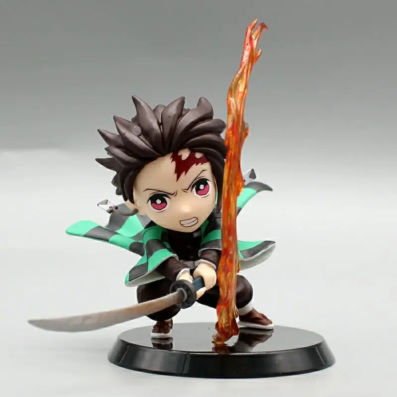 

Demon Slayer/kimetsu No Yaiba Anime Kamado Tanjirou Hinokami Kagura Q-Version Pvc Model Kawaii Small Ornament for Fans Gifts
