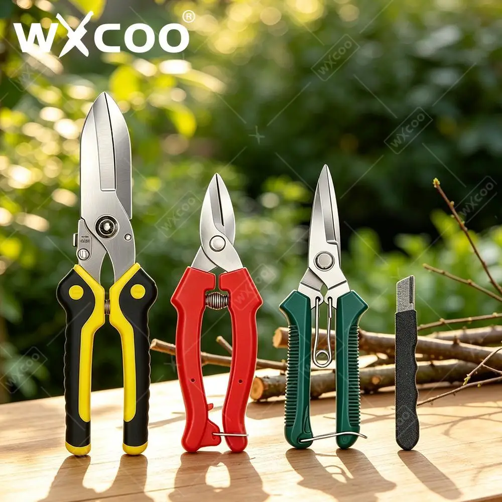 Garden Pruning Shears Beginner Gardening Set Stainless Steel Blades Safety Lock Pruning Shears for Flowers Herbs Small Branches