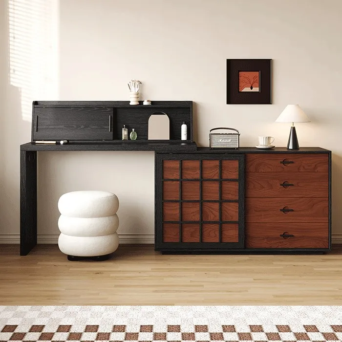 

Modern Dressing Table Mid Century Service Comfortable Makeup Table with 6 Drawer Cosmetics Shelf Vestidores Espejo Pie Furniture