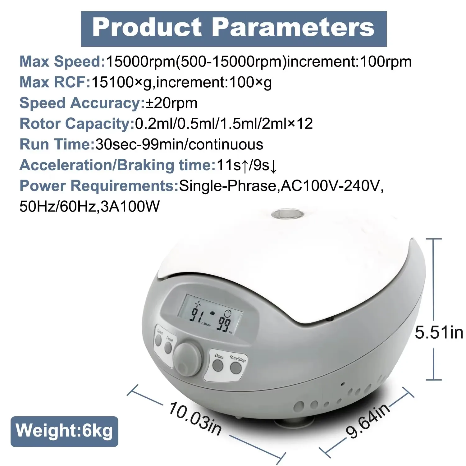 IKEME High Speed Mini Centrifuge Machine Hospital Clinical LCD Digital 15000rpm 0.2/0.5/1.5/2ml PCR Biology laboratory Centrifug