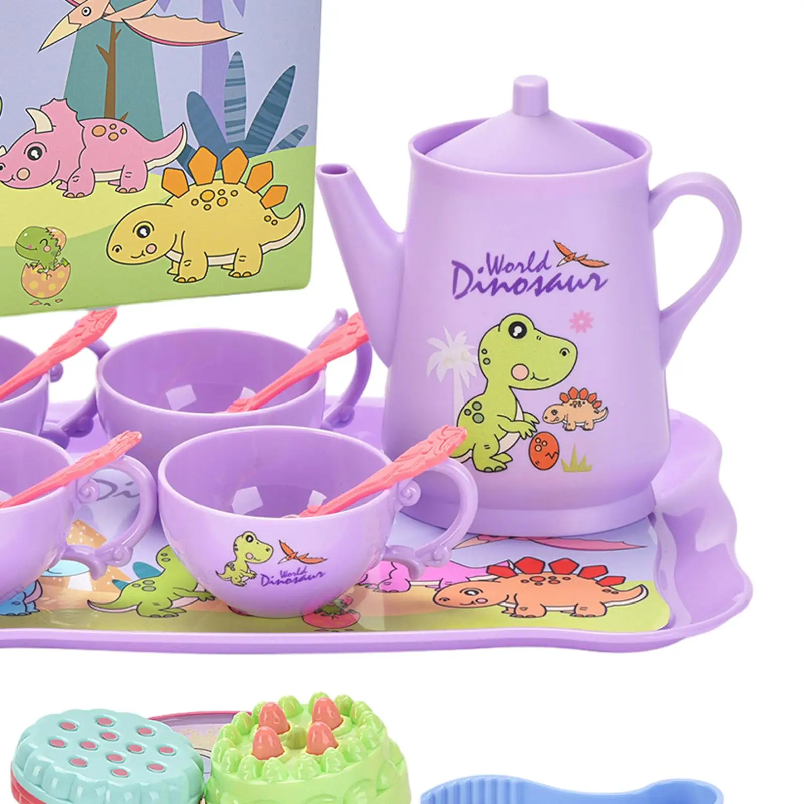 Pretplay Accessoires Dessert Rollenspel Kinderen Theeset Spelen Voedselaccessoires Afternoontea Speelset Voor 3 Jaar 4 5 6 Peuters