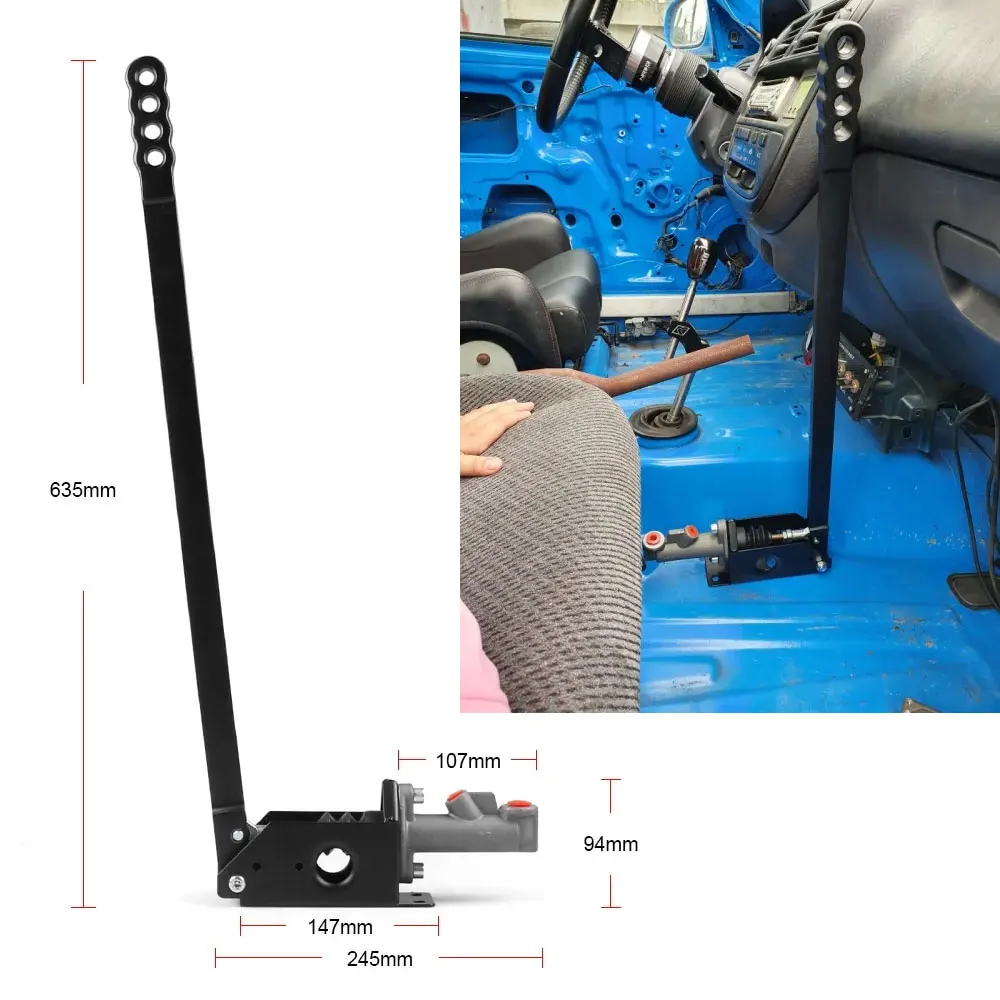 Car Vertical Hydraulic Drift E Brake Aluminum 63cm Racing Parking Handbrake Lever Gear Universal Long Arm Hand Brake For Honda