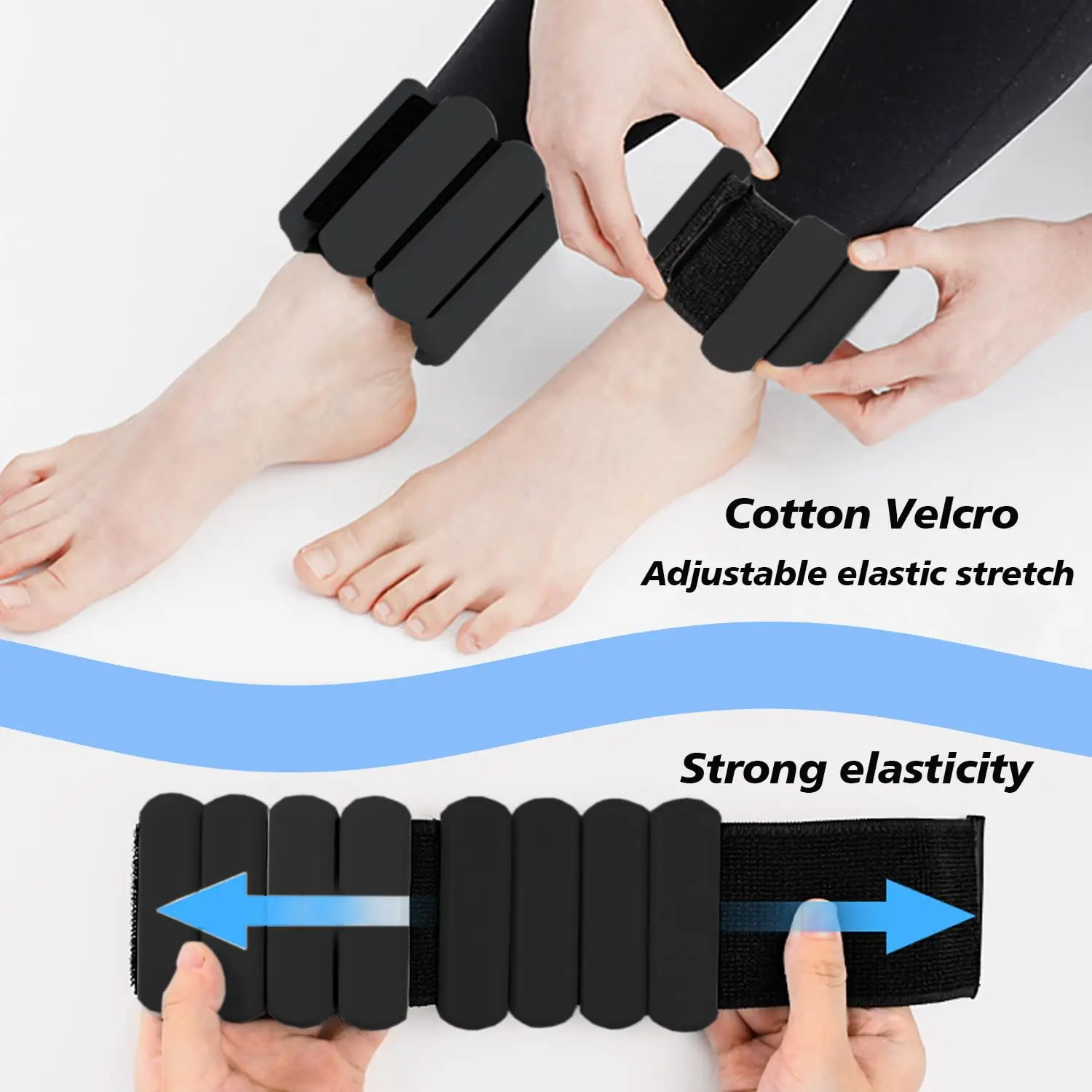Verstellbare Knöchel- und Handgelenksgewichte 1 Paar (je 0,5 Pfund) Silikon-Fitnessgewichte für Gehen, Laufen, Yoga, Pilates, Fitness und Physiotherapie – Detail 4