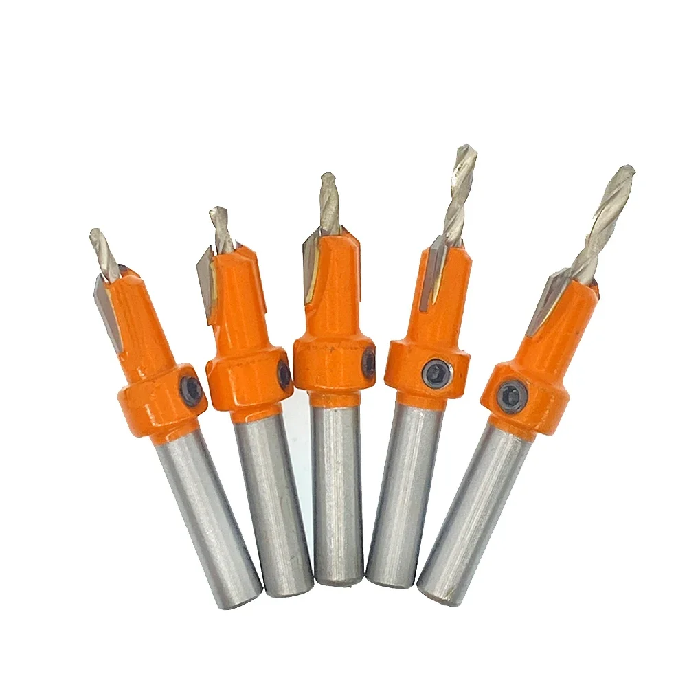 5Pc 8/10Mm Schacht Hss Verzonken Router Bits Voor Hout Schroef Extractor Remon Sloop Bit Set Frees Houtbewerking Gereedschap