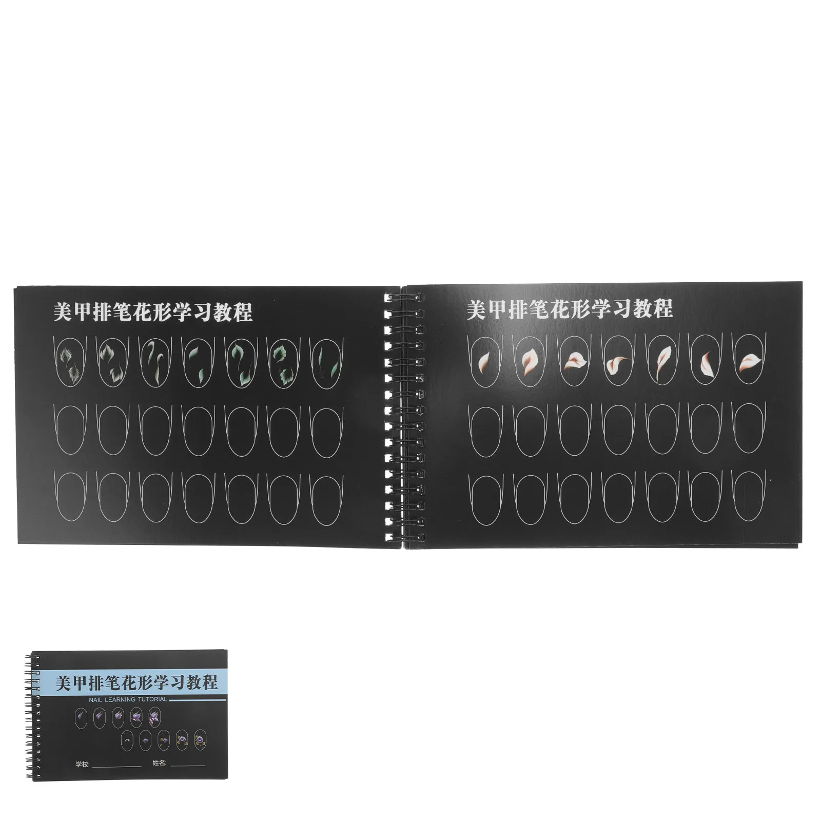 Nail Art Drawing Book Blank Practice Templates for Beginners Portable Nail Painting Exercise Sheet Manicure Kit