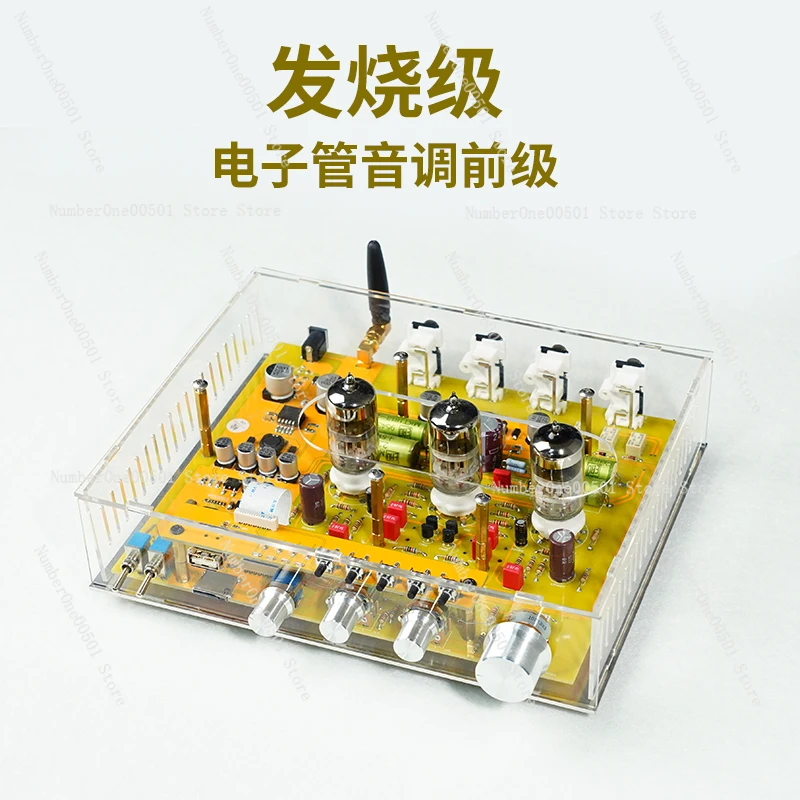 Qingfeng F1T Audiophile Grade Vacuum Tube Tone Preamplifier, Bluetooth 5.0 Vocal Sweet HiFi Ball Preamp