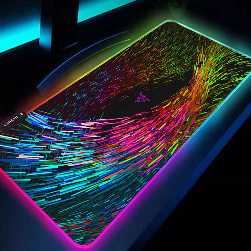 Alas Mouse LED RGB Razer Fashion Mewah, Alas Gaming Besar, Aksesoris PC, Alas Mouse Karet, Alas Laptop Ekstra Besar, Alas Meja Anti Selip HD