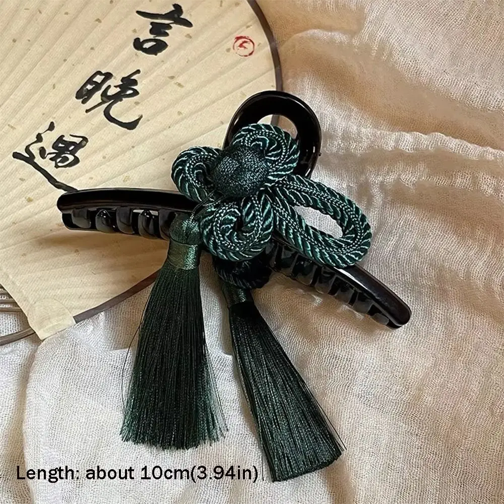 Ancient Style Chinese Style Hair Clips Acrylic Dignified Hand Woven Tassel Clip Elegant Hair Grasps