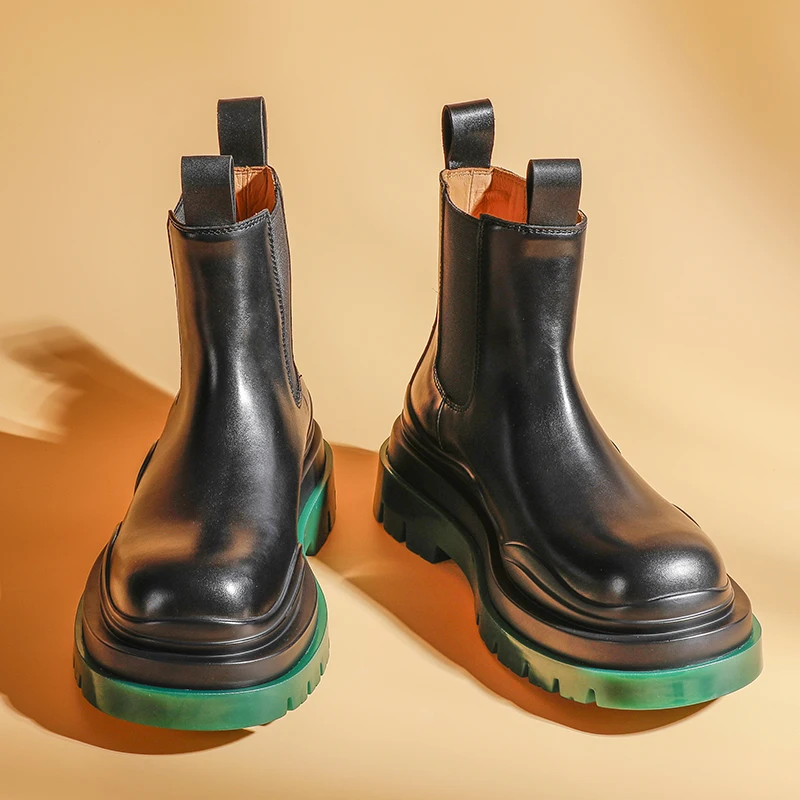 

Eenn Bot Chelsea Boots Мужские ботинки из натуральной кожи Рабочие ботинки до середины икры или ботинки Осенне-зимние ботинки