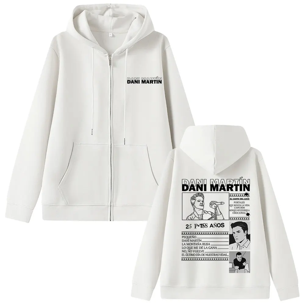 

Dani Martin Dani Martin Ptos Anos Graphic Zipper Hoodie Lo Que Me De La Gana Zip Up Jacket Men's Hip Hop Rock Oversized Hoodies