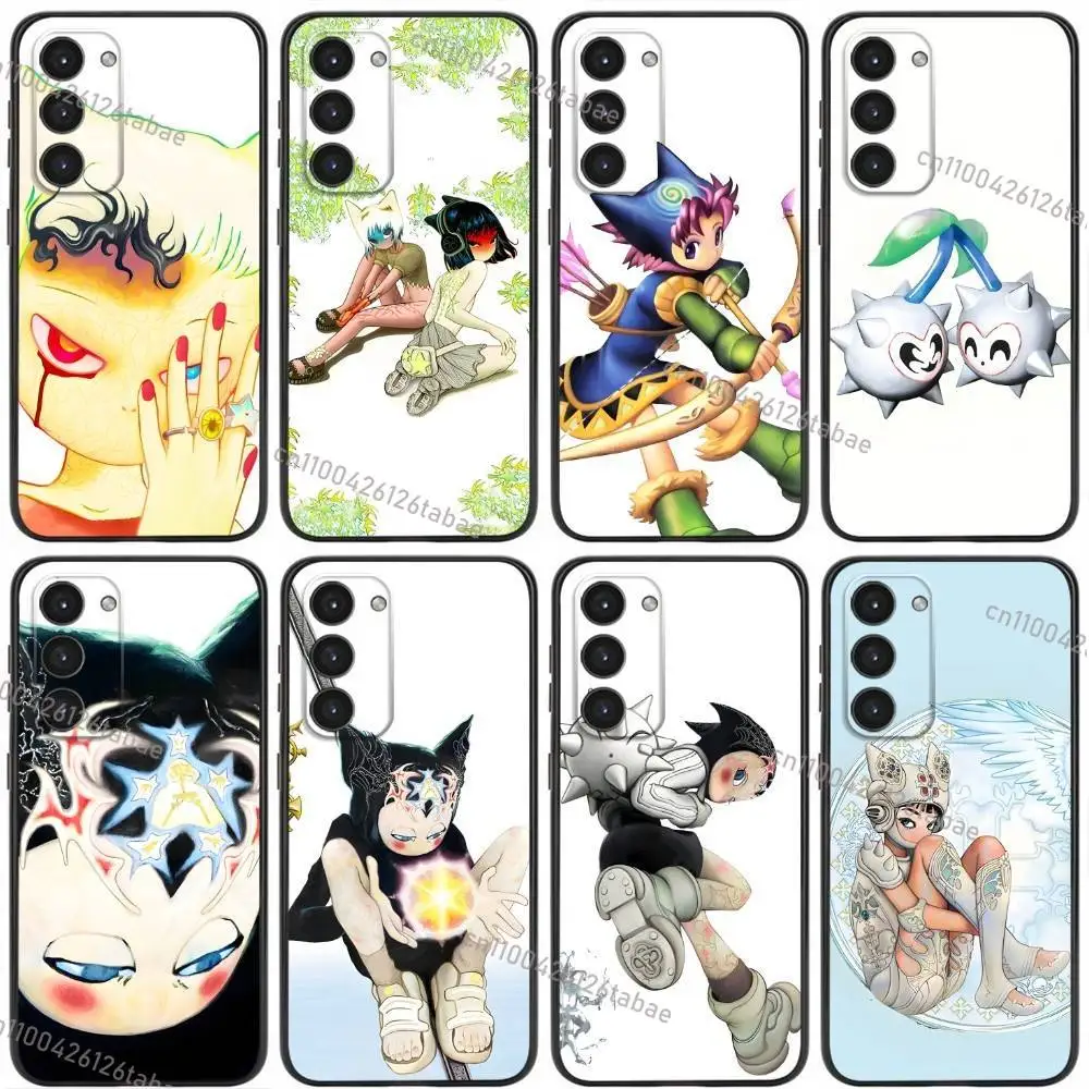 Cartoon G-Glyvees Art Phone Case For Samsung Galaxy A20,21s,22,31,32,52,53,72,73,80,91 Soft Liquid Silicone Black Cover