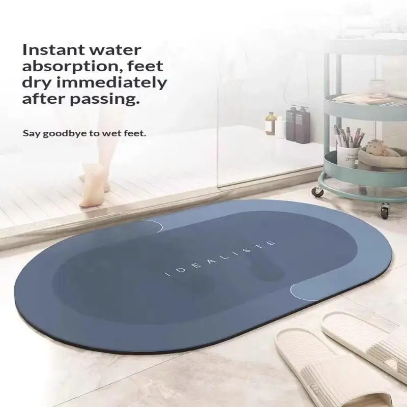 Super Absorbent Bath Mat Non Slip Backing Fast Drying For Bathroom Shower Home
