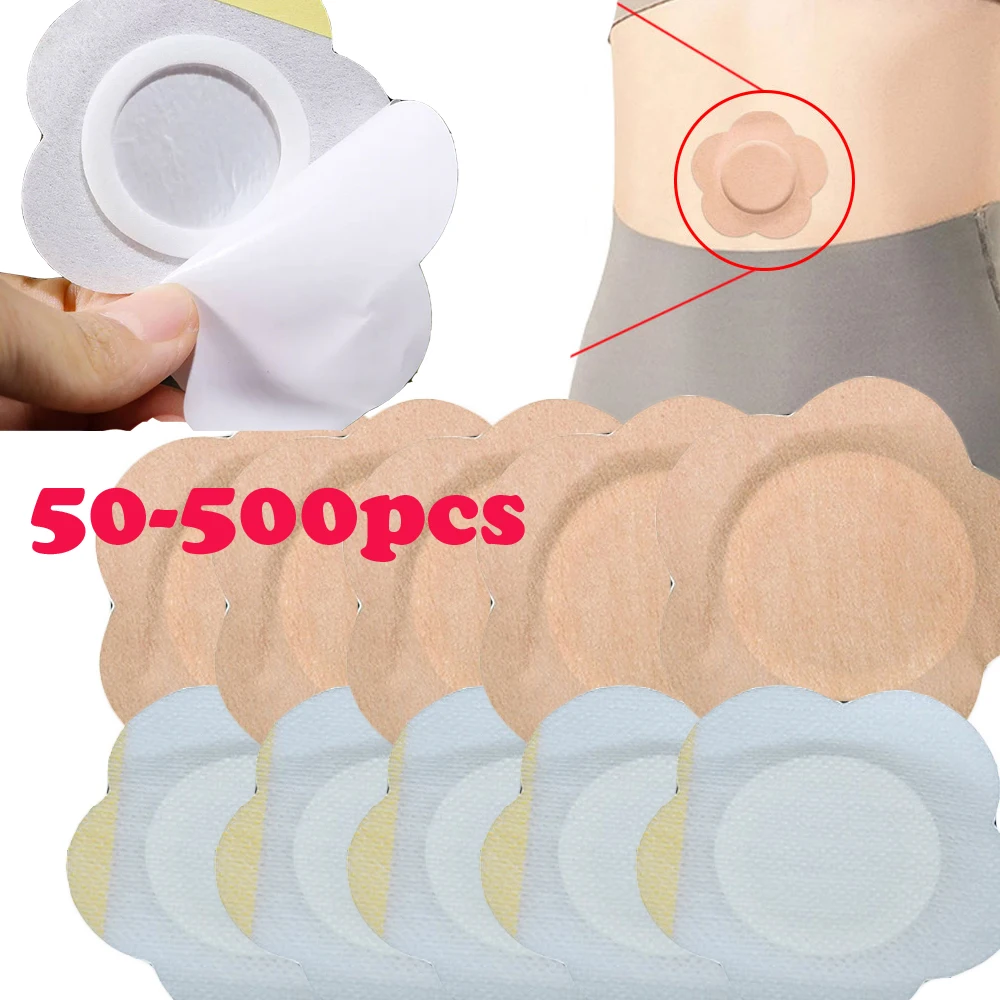 

50-500 шт. одноразовые пакеты с касторовым маслом, самоклеящиеся клейкие наклейки для пупка, устойчивые к просакам, защитные приспособления для пупка