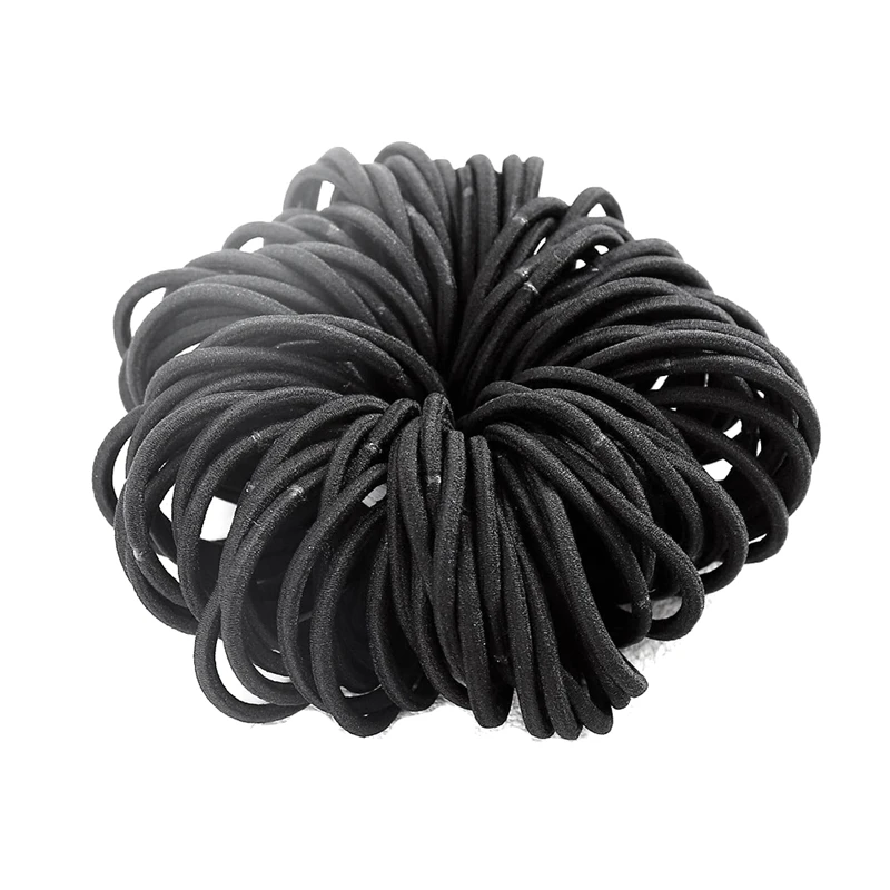 

200PCS Black Hair Ties Hair Elastics Hair Ties Hair Rubber Bands For Thick And Curly Hair,Hair Bands For Women 4Mm Easy To Use