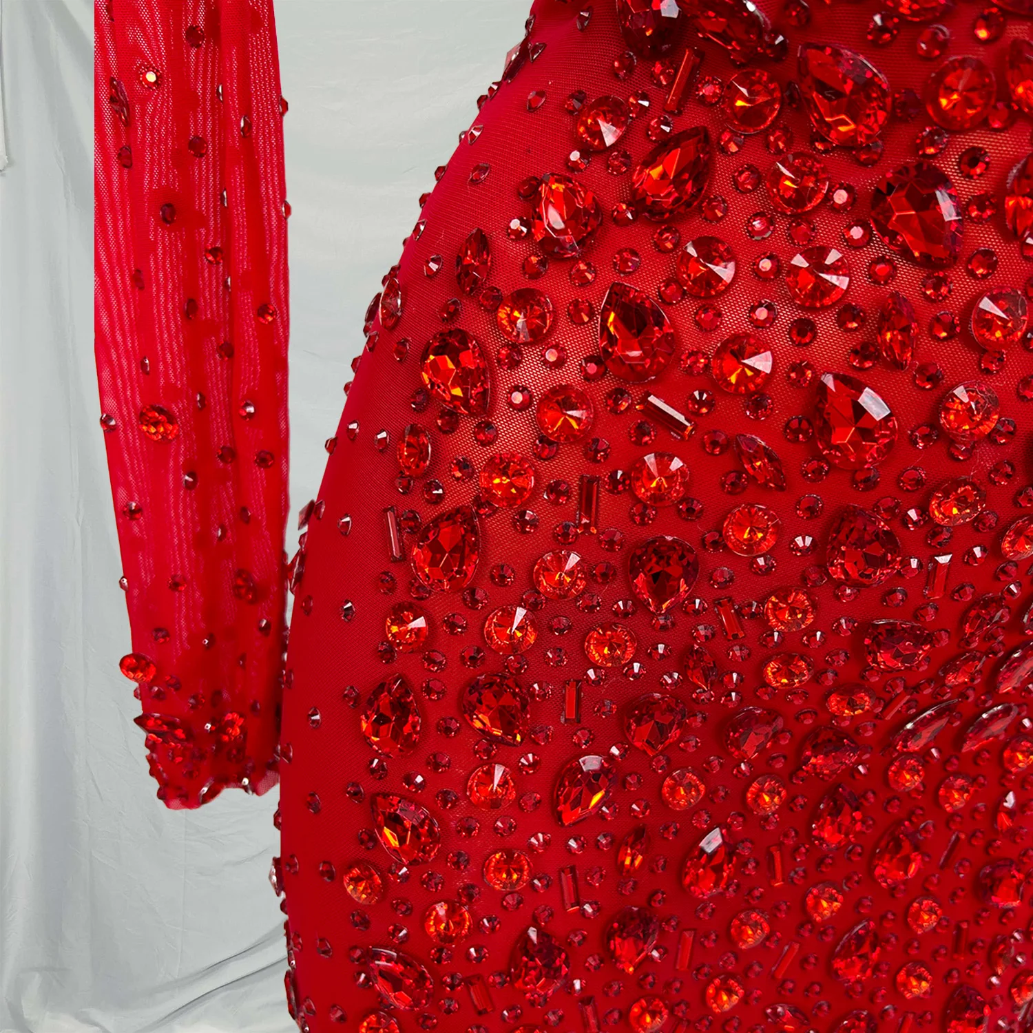 Cuixing Elegant Diamonds Birthday Party Performance Dress Sparkling Diamond Mini Evening Gown Sexy Prom Dress for Ladies Vestito