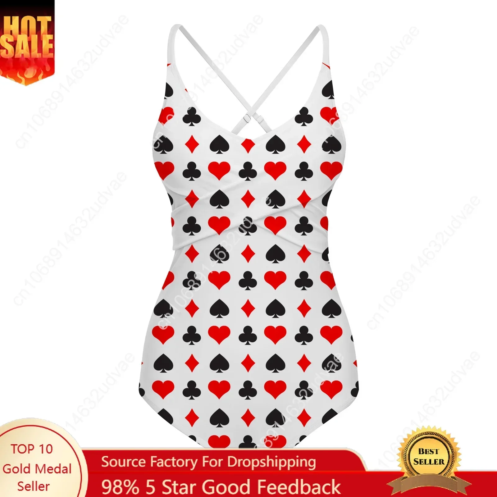 Playing Cards Swimsuit Womens Sling Swimsuits Personalized Sexy Swimwear Pool Party Beach Bikini Summer Customize Bathing Suits