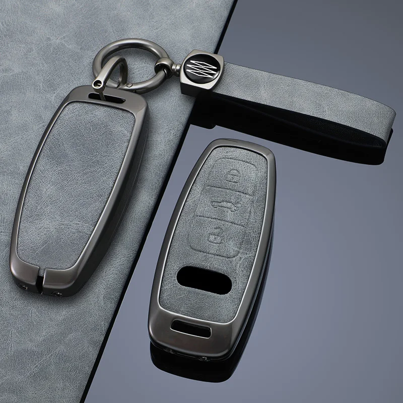 Zink-legierung Auto Schlüssel Fall Abdeckung Tasche Shell Für Audi Q8 RSQ8 A6 C8 S6 RS6 A7 S7 RS7 A3 8Y A8 D5 4N RS E-tron GT Q4 Q7 4M Zubehör – Detail 6