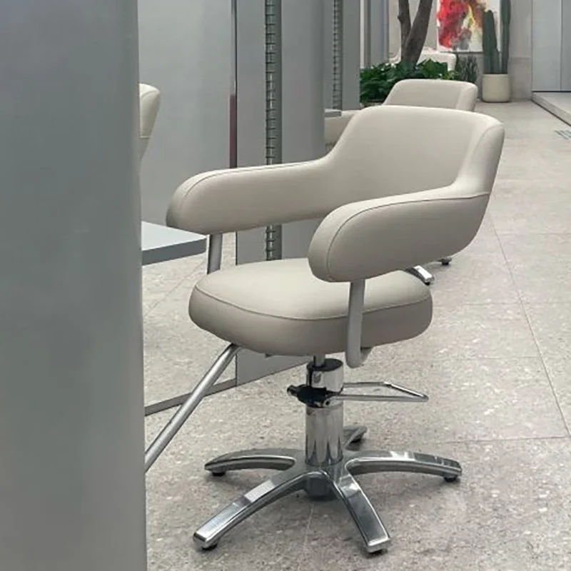 

Beauty Salon Swivel Hairdressing Chair Armchair Height Adjustable Professional Barber Chairs Stool with Wheels Sillas Furniture