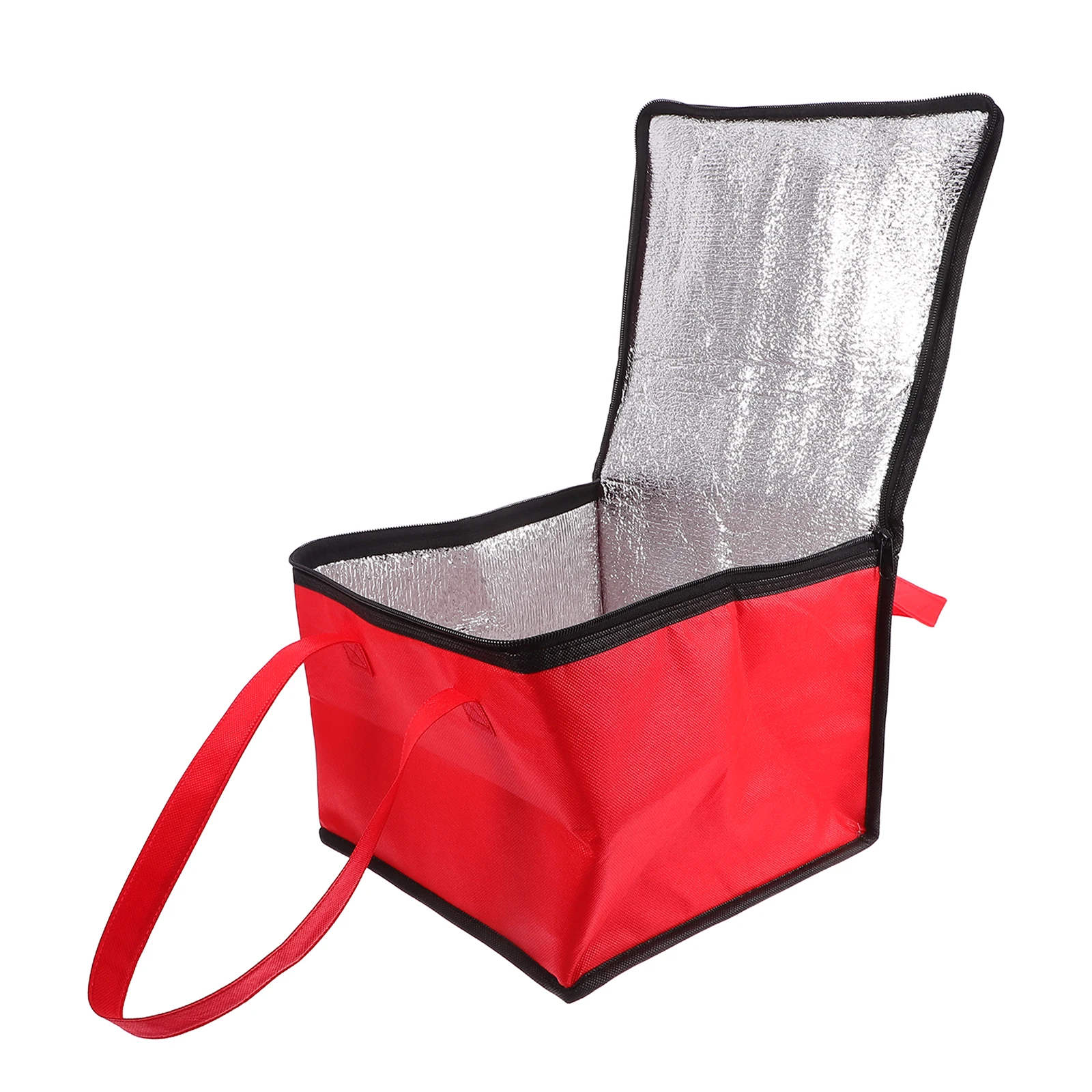 

Insulated Food Delivery Bag 7 Inch Red 27x27x20 Non woven Fabric Hot Cold Portable Catering Carrier Thermal Bag for Seafood Cake