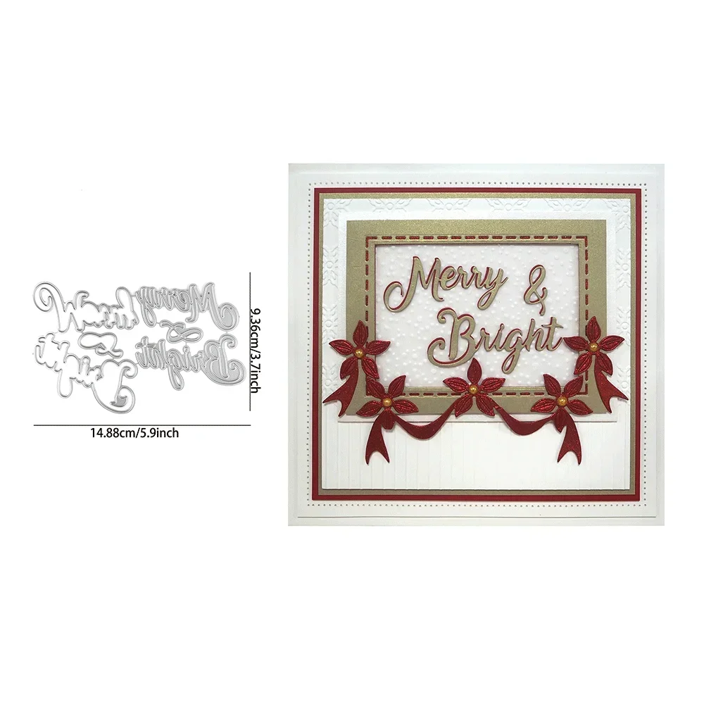 رغبات الشتاء ومرحى قوالب القطع المعدنية المشرقة النقش Diecut 2024 جديد DIY بها بنفسك بطاقة صنع سكرابوكينغ صياغة المورد #4