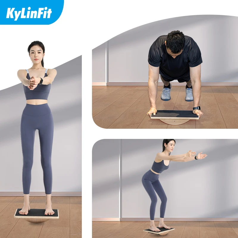 قابل للتعديل 3-Level الصلب العجل نقالة شعار متعددة الأغراض مائل خشبية التوازن المجلس للياقة البدنية #5